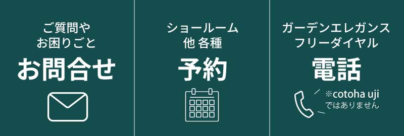 左：お問合せ　中：予約　右：電話